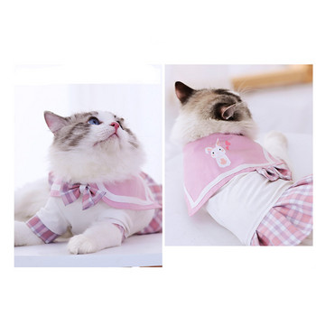 HOOPET Ναυτικό στυλ Ρούχα χαριτωμένη γάτα για κορίτσι Μικρή φούστα σκύλου Ρούχα για κατοικίδια Καλοκαιρινή ανοιξιάτικη γάτα Φόρεμα κουταβιού Ρούχα για κουτάβι Cat Kitty