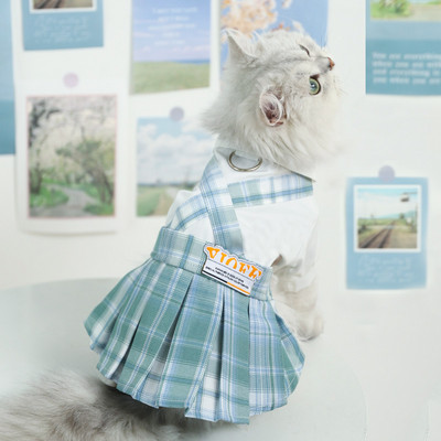 HOOPET Mornarički stil Simpatična odjeća za mačke Djevojčica Suknja za male pse Odjeća za kućne ljubimce Ljeto Proljeće Haljina za mačke Odjeća za štene za mačku Kitty Puppy