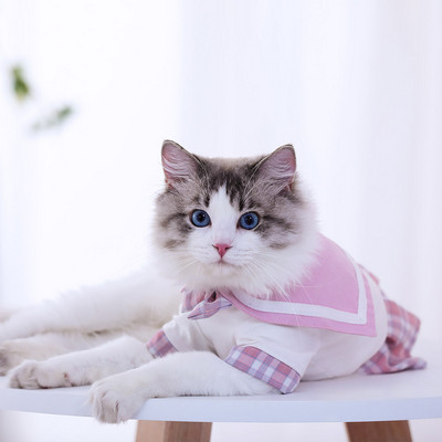 HOOPET Mornarički stil Simpatična odjeća za mačke Djevojčica Suknja za male pse Odjeća za kućne ljubimce Ljeto Proljeće Haljina za mačke Odjeća za štene za mačku Kitty Puppy