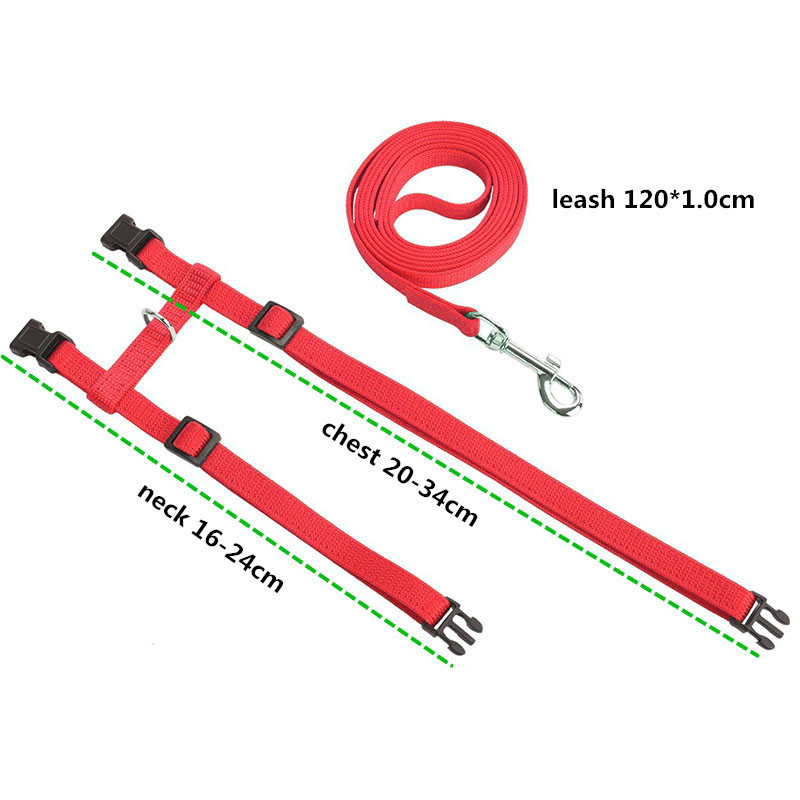 Harnaș reglabil pentru pisici Guler cu curele din nailon cu lesă Guler pentru pisoi rezistent la evadare pentru plimbarea iepurelui de companie de companie de talie mică.