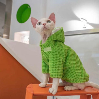 Άτριχα Ρούχα Γάτας Φθινοπωρινό Χειμώνα 100%Βαμβακερό Πουκάμισο για κατοικίδια Σφίγγα Ρούχα Φούτερ πουλόβερ γάτας Γλυκό γατάκι για κουτάβι Dachshund Παλτό