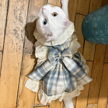 Оригинална ръчно изработена по поръчка рокля за котка, пола, дрехи за домашни кучета, рокля на принцеса Лолита за рокля на котка, зайче