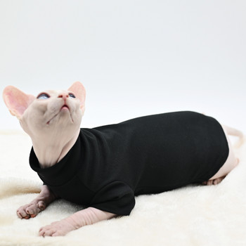 Мека тениска с долнище от бебешки плат за дрехи за котки без косми Есенни дрехи за котенца за котки Cornish Devon Котка сфинкс Дрехи за котки