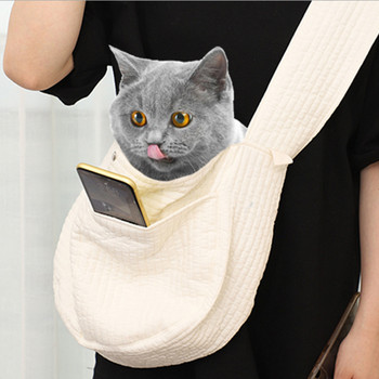 Чанта за котка Транспортна чанта за домашни любимци Куче Транспортна чанта за пътуване Платнена чанта за носене с една прашка Комфортна чанта за през рамо Дишаща