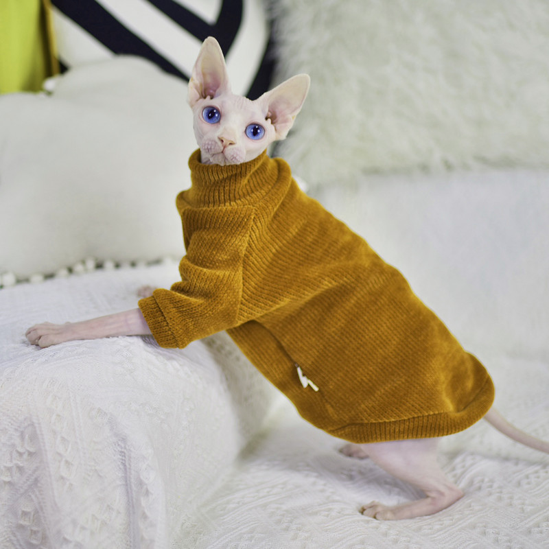 DUOMASUMI Sphynx Cat Double Padded Leopard Ζεστό μπουφάν χωρίς τρίχες γάτες για Cornish Devon Rex Peterbald, Knnis, Abbey Cat