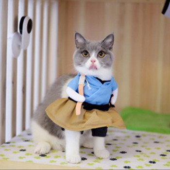 Забавен костюм за котка, куче, униформа, костюм, дрехи за котки, костюм, дрехи за кученца, костюм за обличане, парти облекло за котки, дрехи за косплей 58