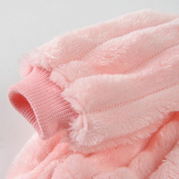 Едноцветен зимен фланелен пуловер с къс ръкав Ежедневно събличане Котка Куче Облекло Костюм за домашен любимец Раирана универсална жилетка Пижама