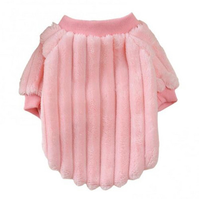 Jednobojna zimska pulover od flanela, kratkih rukava, ležerna gola mačka, pas, odjeća, kostim za kućne ljubimce, prugasta svestrana pidžama