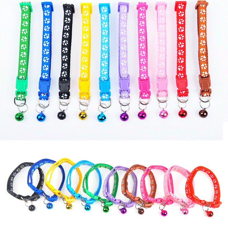 Šarena mačja ogrlica Ogrlica s mačkama Otisci psećih šapa Podesivi ton ogrlice Otisci stopala Ogrlica za kućne ljubimce Privjesak sa zvončićima Oprema za kućne ljubimce