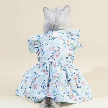Νέα βαμβακερά χαριτωμένα ρούχα για κατοικίδια Φόρεμα για κατοικίδια Έγχρωμη εκτύπωση Γλυκά ρούχα για σκύλους Ρούχα για γάτες Μικρά ρούχα για σκύλους Προμήθειες για κατοικίδια Φούστες για κατοικίδια
