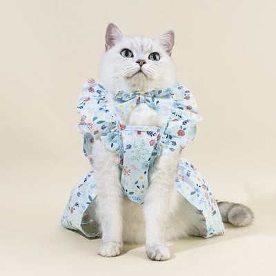 Nova pamučna slatka odjeća za kućne ljubimce Haljina za kućne ljubimce Ispis u boji Slatka odjeća za pse Odjeća za mačke Odjeća za male pse Oprema za kućne ljubimce Suknje za kućne ljubimce