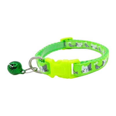 Guler pentru pisici, imprimeu colorat cu desene animate, pisici, guler pentru catelus, cu clopote, guler cu catarama din nailon reglabil, animale de companie, caini, gat, accesorii pentru pisici