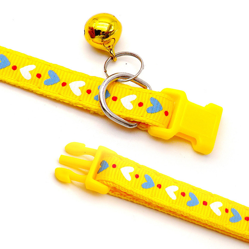 Guler pentru pisici, imprimeu colorat cu desene animate, pisici, guler pentru catelus, cu clopote, guler cu catarama din nailon reglabil, animale de companie, caini, gat, accesorii pentru pisici