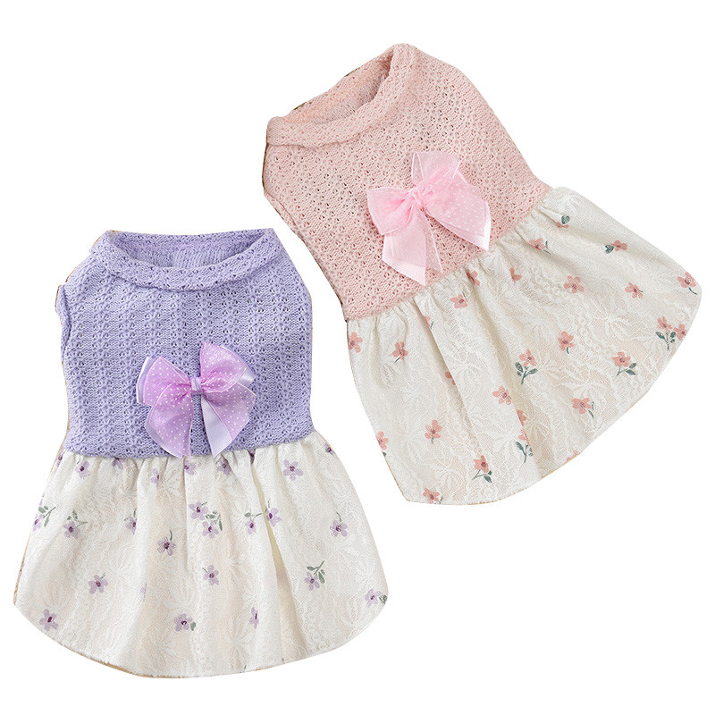 Žieminiai šunų drabužiai šunų kačių suknelės paltai Pastorintas megztinis šuniuko drabužiai meškiuko pudelio drabužiai lanko marškinėliai šunims mažiems gyvūnėliams YZL