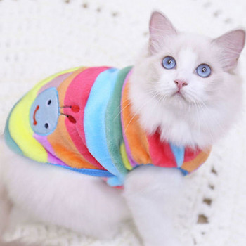 Ρούχα για γάτες Φθινοπωρινά χειμωνιάτικα ρούχα για κατοικίδια για μικρές γάτες Σκύλοι φανέλα Χαριτωμένα κοστούμια γάτας Μαλακό παλτό γατούλας γατούλα Στολή για κουτάβι