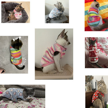 Ρούχα για γάτες Φθινοπωρινά χειμωνιάτικα ρούχα για κατοικίδια για μικρές γάτες Σκύλοι φανέλα Χαριτωμένα κοστούμια γάτας Μαλακό παλτό γατούλας γατούλα Στολή για κουτάβι