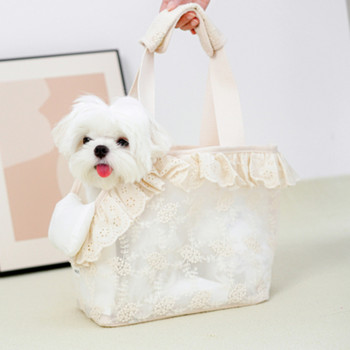 Луксозна дантелена чанта за домашни любимци с възглавница Sweet Summer Pet Out Bag Преносима дишаща чанта за през рамо Теди Раница Pet Puppy Carrier