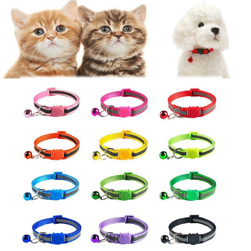 Πόρπη ασφαλείας με κουδούνι Προϊόντα για χαριτωμένα κατοικίδια Ζωηρόχρωμα νάιλον περιλαίμια για κατοικίδια Αξεσουάρ για γάτες Κολιέ γάτας Γιακάς γάτας