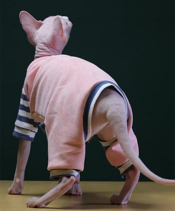 Ολόσωμη φόρμα για γατάκια από βαμβακερά βαμβακερά Sphinx για γατάκια Ζεστό μπουφάν ροζ κουταβιού Μικρά σκυλιά Kitty πουλόβερ φθινόπωρο