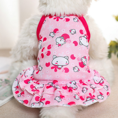 Animal de desene animate imprimeu haine pentru pisici de companie de vară XXL husky rochie elegantă fustă respirabil cu elastic înalt pentru câini haine în stil occidental