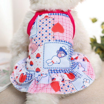 Animal de desene animate imprimeu haine pentru pisici de companie de vară XXL husky rochie elegantă fustă respirabil cu elastic înalt pentru câini haine în stil occidental