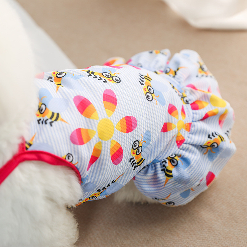 Animal de desene animate imprimeu haine pentru pisici de companie de vară XXL husky rochie elegantă fustă respirabil cu elastic înalt pentru câini haine în stil occidental