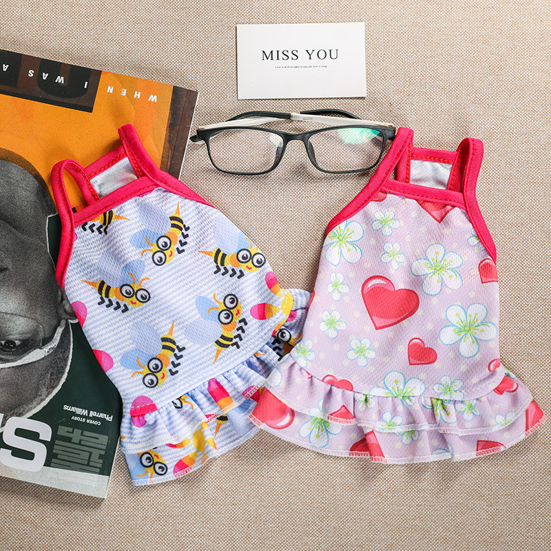 Animal de desene animate imprimeu haine pentru pisici de companie de vară XXL husky rochie elegantă fustă respirabil cu elastic înalt pentru câini haine în stil occidental