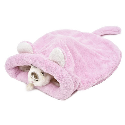 Upgrade Sac de dormit pentru pisici Sacul auto-încălzit pentru pisică Pat pentru pisică Pat pentru cățeluș Pat de protecție pentru câine mic Sac de dormit magic ultra moale Gri