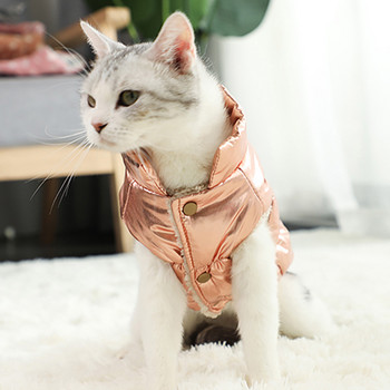 Водоустойчиво топло котешко пухено яке за малки котки Зимни дрехи за домашни любимци Kedi Katten Coat Puppy Clothing Mascotas Costume disfraz gato