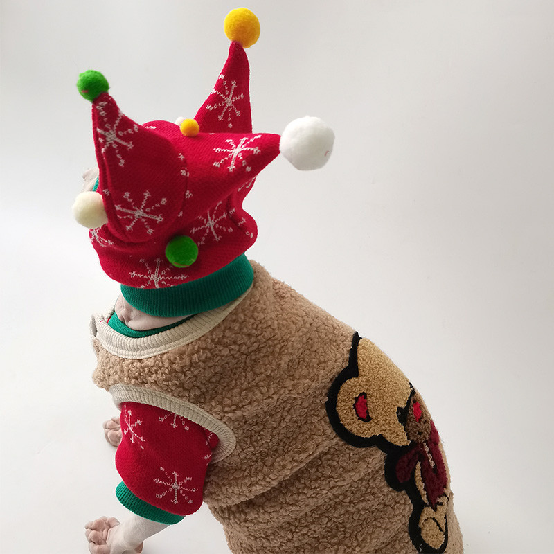 Blagdansko odijelo Odjeća za mačke bez dlake Odjeća Sphinx Devon Rex Jesen Zima Pletena odjeća Mačka Džemper Šal Kostim mačke Sfinge