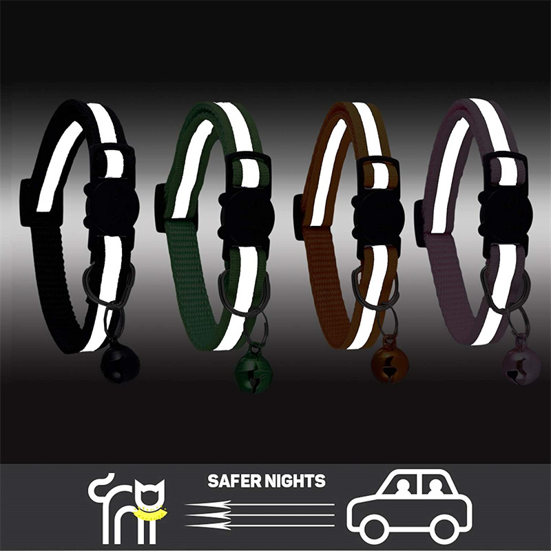 Προμήθειες κατοικίδιων ζώων με 12 χρώματα αντανακλαστικά για γάτες, κουδούνια, ρυθμιζόμενο λουρί σκύλου, για γάτες και σκύλους