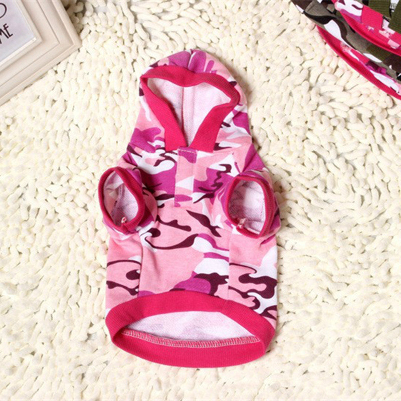 Novi pamučni maskirni mačji kostimi odijelo Army Green roza majica s kapuljačom Pet Puppy Proizvod za male pse Mačke Proljeće Jesen Zima