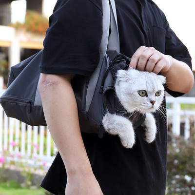 Издръжлива котешка раница Puppy Dogs Carrier Bag Подплатено през рамо Pet Cat Carrier Външна преносима опаковка за носене на кучета