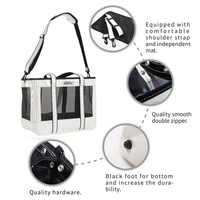 EDENPETZ prozračna mrežasta kožna nosiljka za pas, pas, mačka, modna velika putna torba za nošenje, torba za nošenje na rame