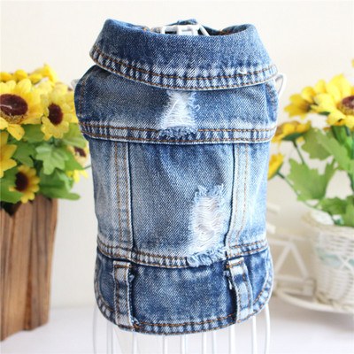 Spring Cat Jeans Vest Series Fashion Denim Haine pentru pisici Sphynx Casual Cowboy Kitten Coat Jacket Costumul pentru animale de companie XS-XXL 10E