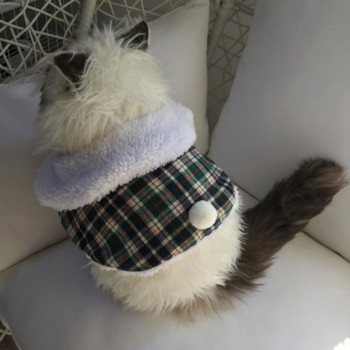 Γάτα Χριστουγεννιάτικη χειμωνιάτικη ζεστή μανδύα γιακά κατοικίδιων Ρούχα καρό Κάπα Σαλιάρα σάλι Διακόσμηση σκυλιών για κατοικίδια Χριστουγεννιάτικη στολή Κάπα