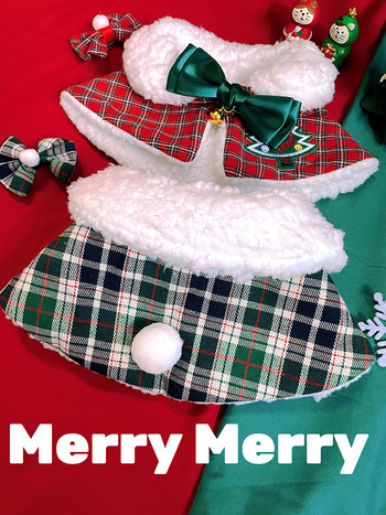 Γάτα Χριστουγεννιάτικη χειμωνιάτικη ζεστή μανδύα γιακά κατοικίδιων Ρούχα καρό Κάπα Σαλιάρα σάλι Διακόσμηση σκυλιών για κατοικίδια Χριστουγεννιάτικη στολή Κάπα