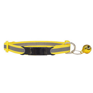 Guler din nailon, reflectorizant, personalizat, personalizat, gravură gratuită, pisică, câine mic, drăguț din nailon, reglabil pentru cățeluș, pisicuțe, colier
