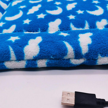 Нагревателна подложка за домашни любимци USB Регулиране на температурата Лесна за почистване Подложка за домашни любимци Кучета Котки Животни Мека зимна топла постелка за възглавници Легло Кученце Одеяло