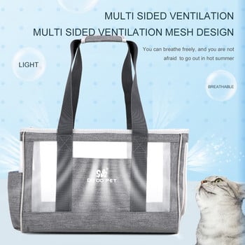 Дишаща ежедневна чанта за пътуване през рамо за коте Кученце Транспортна чанта Водоустойчива сгъваема външна чанта за домашни любимци, котки, кучета