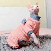 Zimska odjeća za mačke Sfinge Jesen Mačići Kombinezon Tople majice s mašnama Odjeća za sfinge Kostim DevonRex Ragdoll Ružičasti džemper