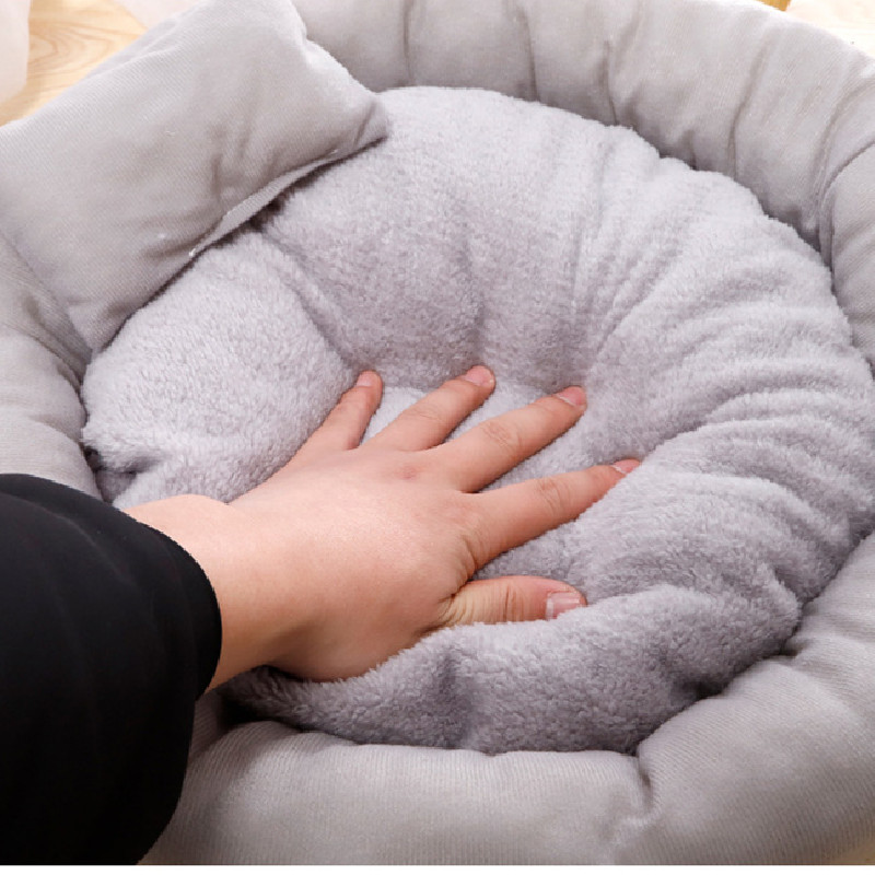 Κοντό βελούδινο κρεβάτι γάτας στρογγυλό κρεβάτι για γάτες Μικρή ζεστή φωλιά κατοικίδιων για σκύλους με μαξιλάρι καναπέ ρείθρων κουταβιού Αξεσουάρ μαξιλαριών για γατάκια Cave Cave