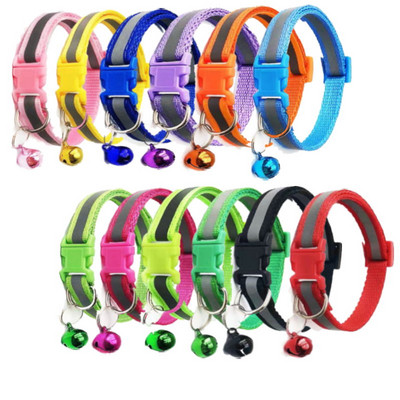 Reflective Nylon Dog Collar Night Safety Flashing Light Up Adjustable Dog Leash Pet Collar For Cats And Small Dogs Pet Supplies