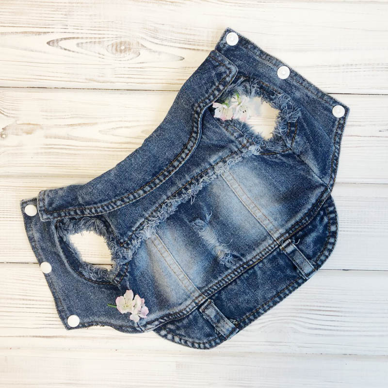 Ρούχα για γάτα Sphinx Ανοιξιάτικο μπουφάν τζιν γάτα για γατάκια για μικρά σκυλιά αμάνικο γιλέκο πέτο Τζιν παλτό Στολή γάτας Chihuahua York