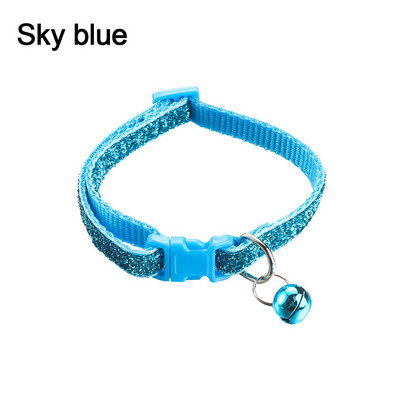 1PC šareni najlonski privjesak sa šljokicama, zvono, podesive ogrlice za pse, mačke, štene, ogrlice s mačićima s kopčom, dodaci za mačke, potrepštine za kućne ljubimce