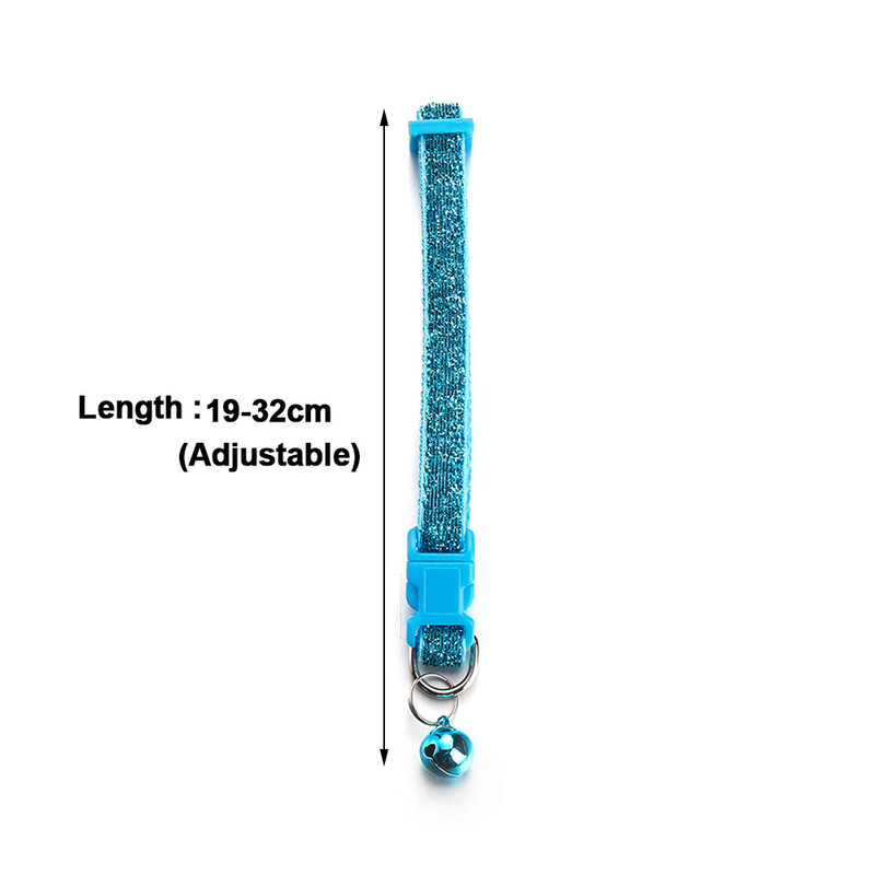 1PC šareni najlonski privjesak sa šljokicama, zvono, podesive ogrlice za pse, mačke, štene, ogrlice s mačićima s kopčom, dodaci za mačke, potrepštine za kućne ljubimce