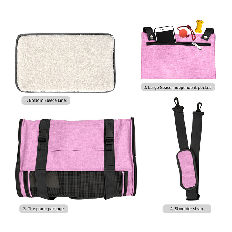 Geantă portabilă de transport pentru pisici, plasă respirabilă, genți de umăr pliabile, pentru călătorie în aer liber, transport pentru pisici, geantă de transport pentru pisici