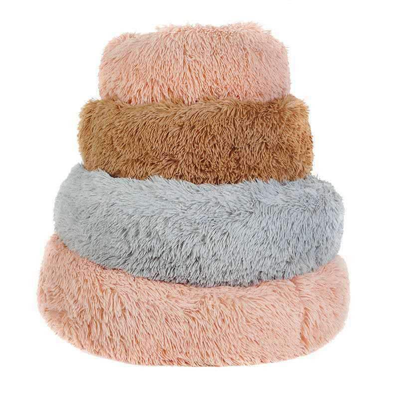10 χρώματα Super μαλακό κρεβάτι γάτας Στρογγυλό καλάθι ύπνου με χνουδωτό μακρύ βελούδινο ζεστό χαλάκι για κατοικίδια Χαριτωμένο ελαφρύ άνετο ρείθρο αφής