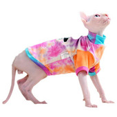 Tie Dye Cat Hoodie Sphynx Ρούχα για γάτα Cornish/Devon Rex κοντομάνικο T Μπλουζάκι γάτας για μικρόσωμο γατάκι Κοστούμι για κουτάβι γάτα