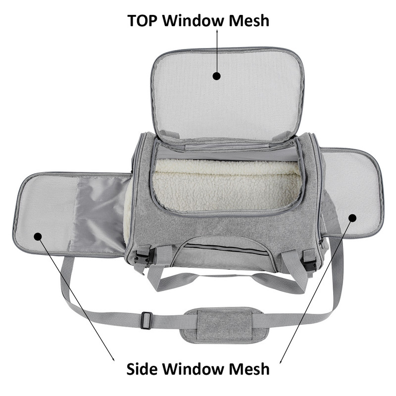 Torba za prijevoz mačaka za kućne ljubimce Prijenosni ruksak za pse s mrežastim prozorom Torba za prijevoz pasa za mačke odobrena od zrakoplovnih kompanija